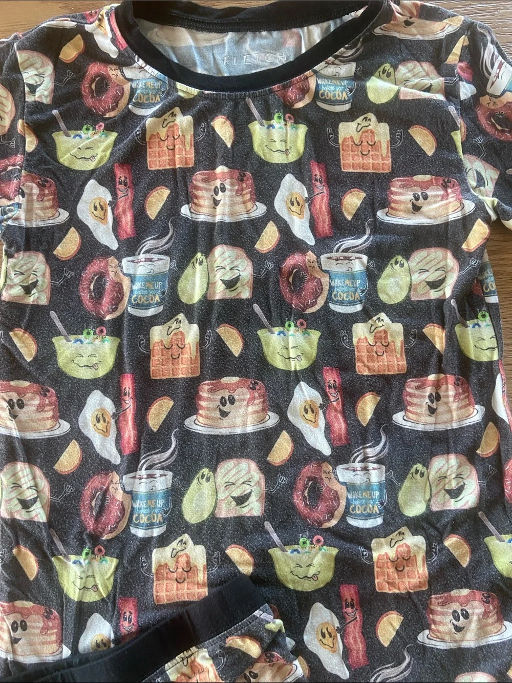 Breakfast Print Short Sleeve Pajama Set